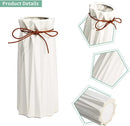 WHITE FLOWER VASE WITH THREAD