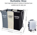 Large Laundry Hamper 3 Compartments