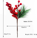 Christmas Artificial Berry Picks with Pine Cones & Greenery – 10 Pcs Holiday Decoration Stems