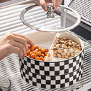 BLACK AND WHITE FOOD CONTAINER