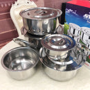 Stainless-Steel Mixing Bowl with Steel Lids (Set of 5)