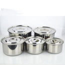 Stainless-Steel Mixing Bowl with Steel Lids (Set of 5)