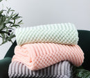 Rust Knit Throw Blanket with Tassel