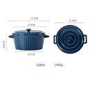 Ceramic Baking Bowl for Oven with Handle and Lid 37 Oz