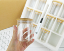 Spice Jars with Wood Airtight Lids and Labels, 6oz 12 Piece