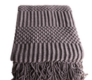 Rust Knit Throw Blanket with Tassel