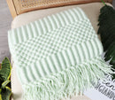 Rust Knit Throw Blanket with Tassel