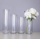 Simple Straight Tube Clear Glass Vase