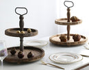 Two Tiered Rustic Wood Serving Trays