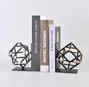 Space simple and creative metal cubic bookend ornaments set