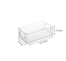 Stackable plastic cabinet with integrated handles and bamboo top, clear/natural