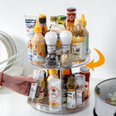 Double layer rotating storage rack