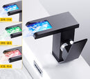 Bathroom Waterfall Faucet with LED Light