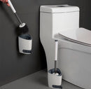 Long handle silicone toilet brush