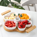 Appetizer Serving Tray with Wooden Holder