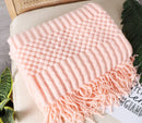 Rust Knit Throw Blanket with Tassel