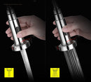 Spring-loaded hot and cold water high pressure black stainless steel faucet