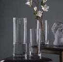 Simple Straight Tube Clear Glass Vase