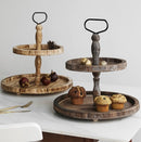 Two Tiered Rustic Wood Serving Trays