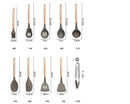 Silicone Kitchen Cooking Utensils Set with Wooden Handles (11 Piece)