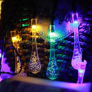 Solar LED string lights in the shape of water drops