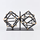 Space simple and creative metal cubic bookend ornaments set