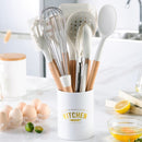 10-Piece Wooden Handle Silicone Kitchen Utensil Set