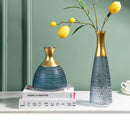 Fluted Vase with Golden Metal Top