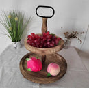 Two Tiered Rustic Wood Serving Trays