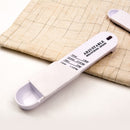 Two-piece set of adjustable plastic measuring spoons