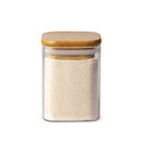 12Pack Square Spice Jars with Natural Acacia Lids and Bamboo Spice Rack Organizer
