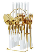 Stainless Steel Western Cutlery 24 Piece Titanium Plated including  Knife, Fork, Spoon and Gift Box