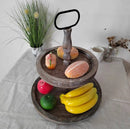 Two Tiered Rustic Wood Serving Trays