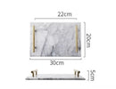 Nordic style natural marble storage tray for cosmetics and jewelry.