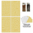 Black and white spice jar labels.