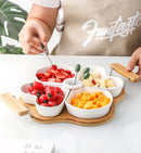 Appetizer Serving Tray with Wooden Holder