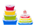 Silicone Lunch Box, Collapsible Folding Food Storage Container with Lids