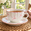 Deluxe Bow Porcelain Tea Cup & Saucer