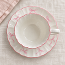 Deluxe Bow Porcelain Tea Cup & Saucer