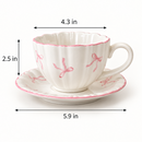 Deluxe Bow Porcelain Tea Cup & Saucer