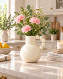 Modern Round Decorative Flower Vase for Living Room, Bedroom, Kitchen & Table Decor