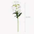 **White Artificial Lily Stem with Multiple Blooms – 29.9″ Faux Flower Spray for Vase, Wedding & Home Décor