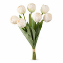 Real Touch Artificial Tulip Bouquet – 7-Stem Faux Double Tulips for Vase