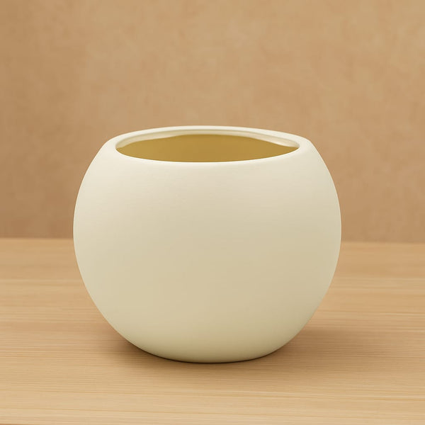 round white plant pot Round White Pot with Matte Finish Plastic