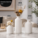 Minimalist Ceramic Vase Set – 3 Piece