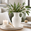 Matte White Ceramic Pitcher Vase
