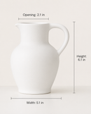 Matte White Ceramic Pitcher Vase