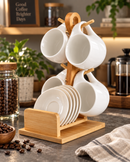 Bamboo Mug Tree & Saucer Organizer