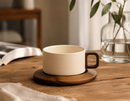 Nordic Mug with Wooden Saucer