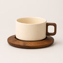 Nordic Mug with Wooden Saucer